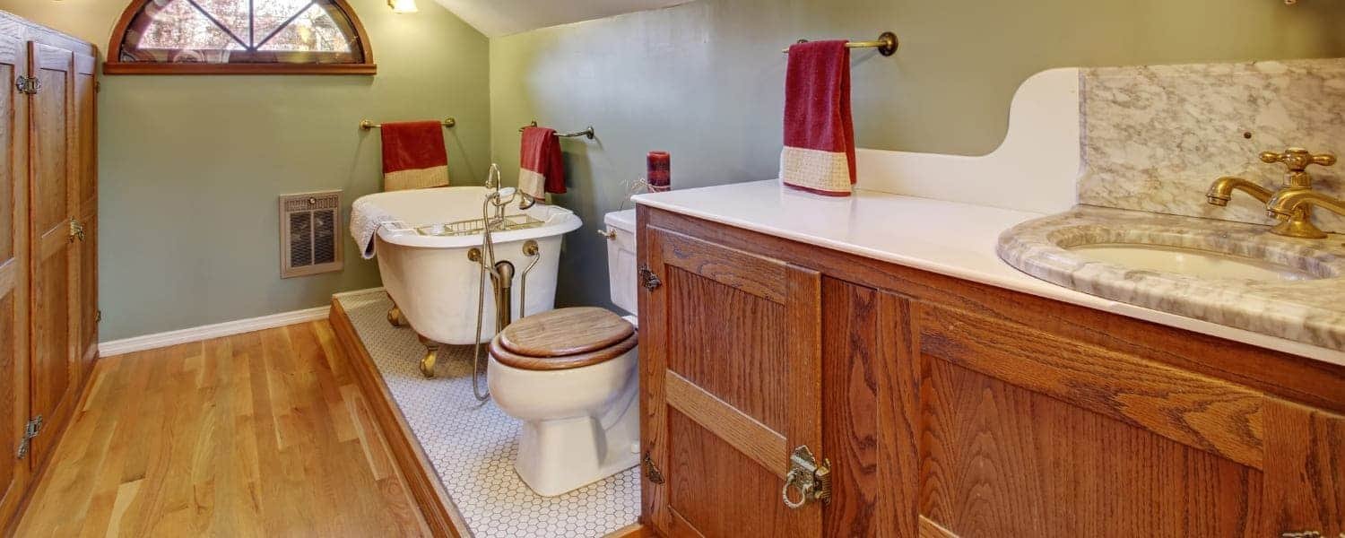 Engineered Hardwood Flooring in Bathroom